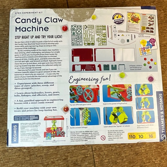 Candy Claw Machine STEM Kit Arcade Game Maker Lab Thames & Kosmos New Open Box - Picture 2 of 9